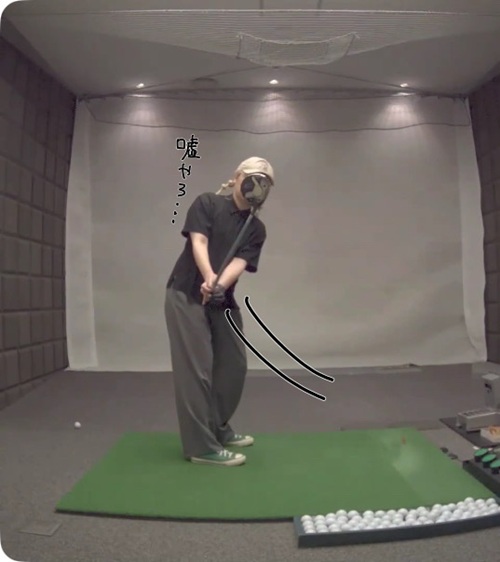 テイクバックの時のクラブの角度