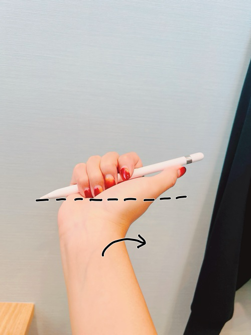 切り返しの時の手の角度の理想(自分から見た時)