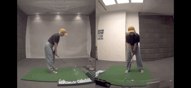 テイクバックの手の通る位置(アフター)