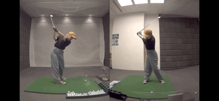 ダウンスイングの前腕との重なり方(アフター)