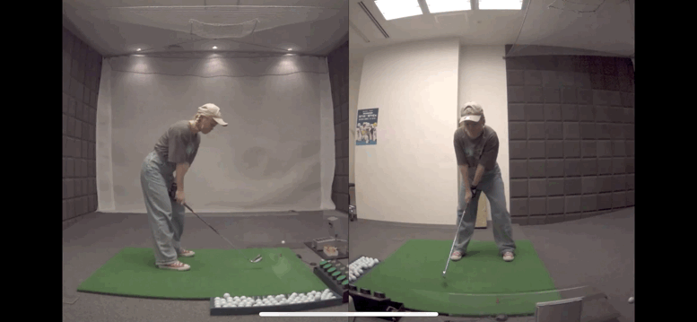 スイングのタイミングを意識して素振り