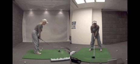 スイングのタイミングを意識して素振り（ドライバー）