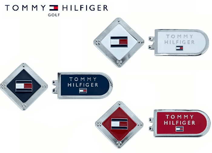 トミーヒルフィガーゴルフ フラッグデザイン 台座付きメタルマーカー