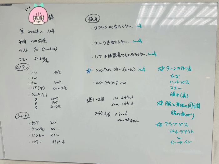 スイング診断（ホワイトボードで可視化）
