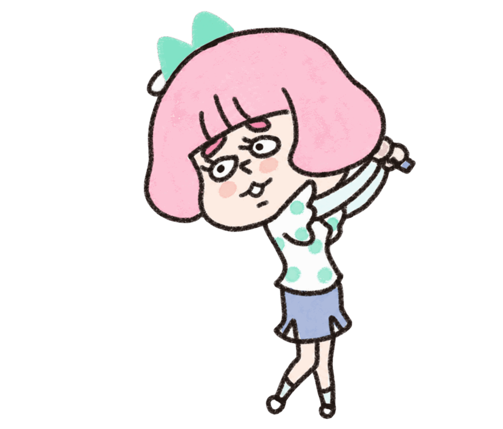 ミスショットしているゴルフ女子のイラスト